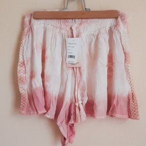 Tie Dye Pink Rose shorts  high rise